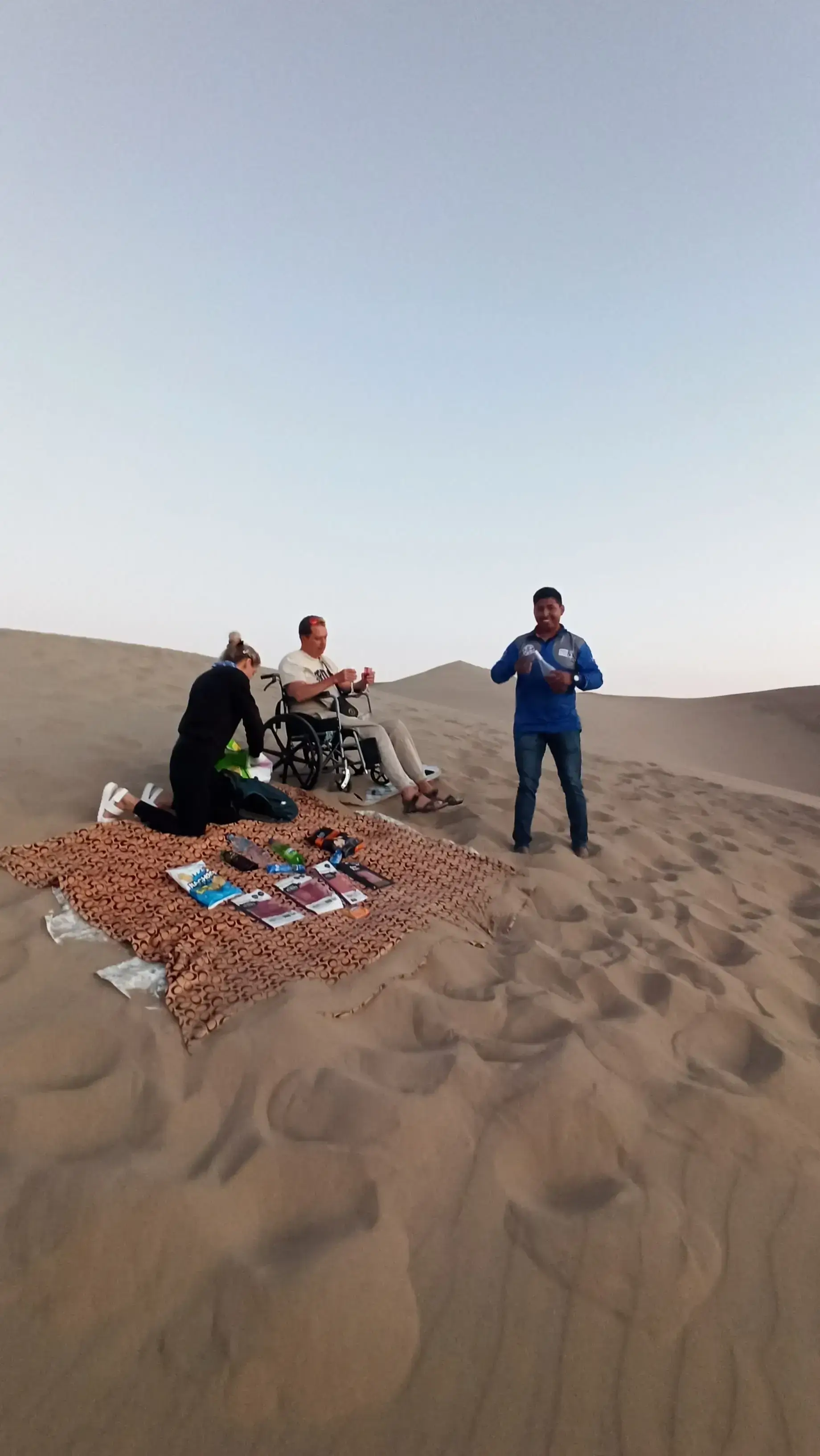 wheelchair traveler accessible Peru desert dunes tour Paracas unique experience